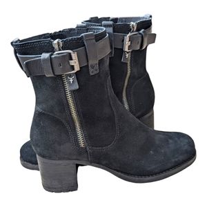 TRASK Madison Suede Booties 6